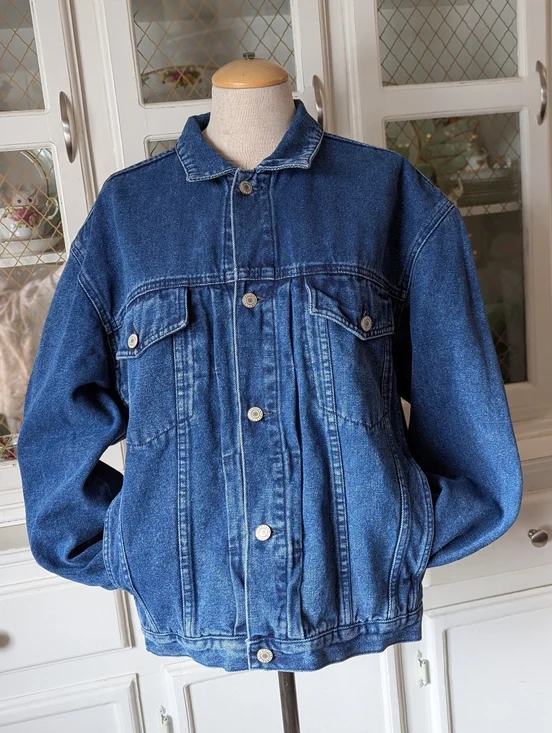 80s Club Monaco RARE VTG Authentic Denim Trucker Indigo Jean Jacket - Picture 3 of 16